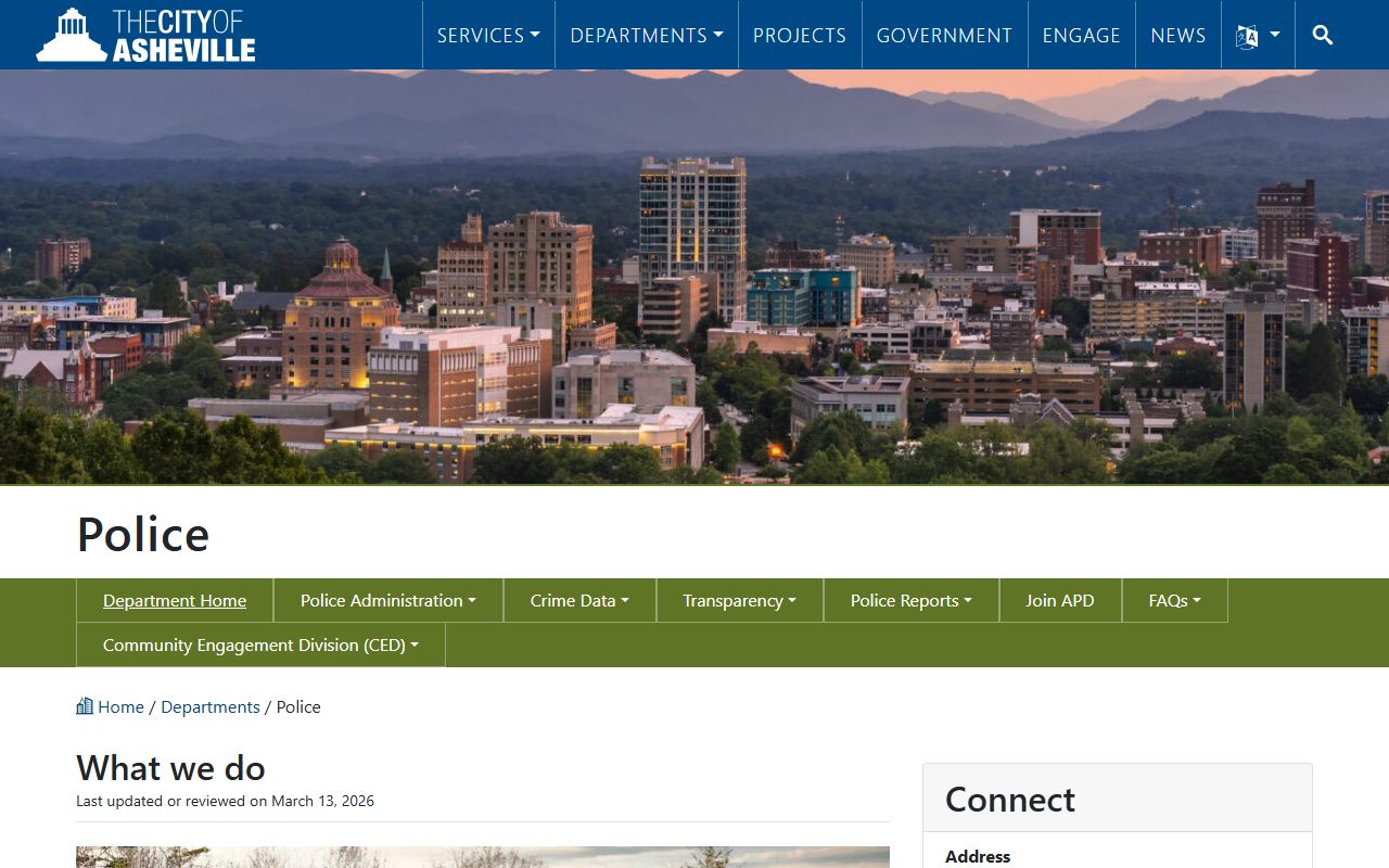 Asheville Police Department P2C portal and resources for Asheville recent arrests