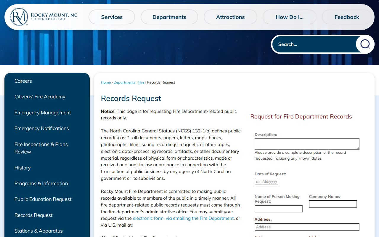 Rocky Mount Police Department records for recent arrests