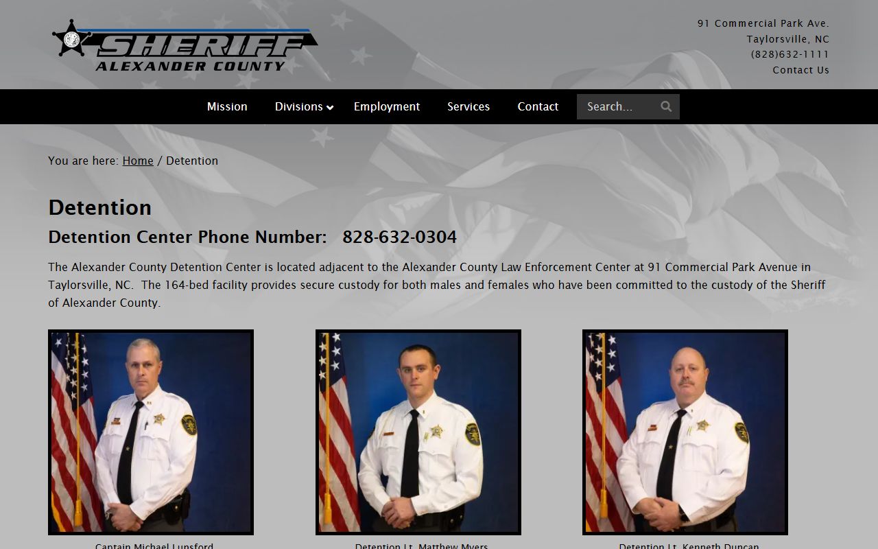 Alexander County Sheriff Office detention center for recent arrests