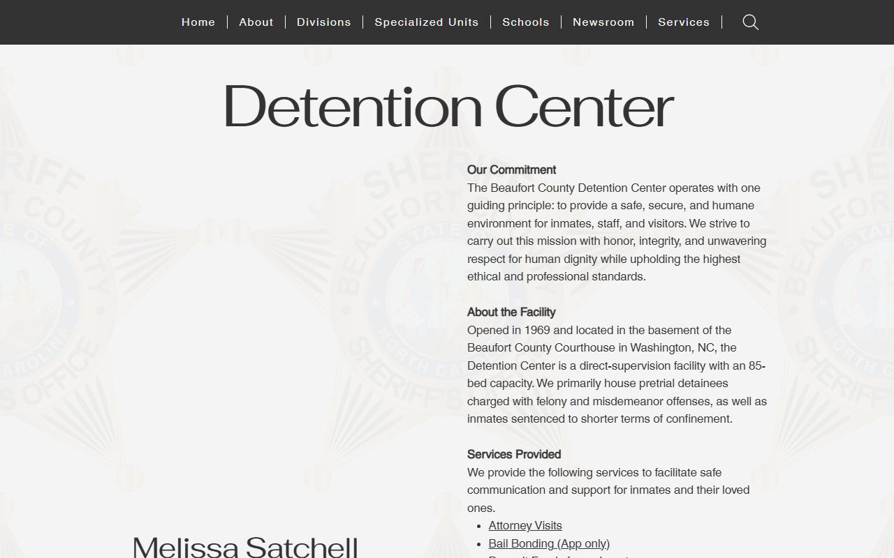 Beaufort County Sheriff detention center for recent arrests