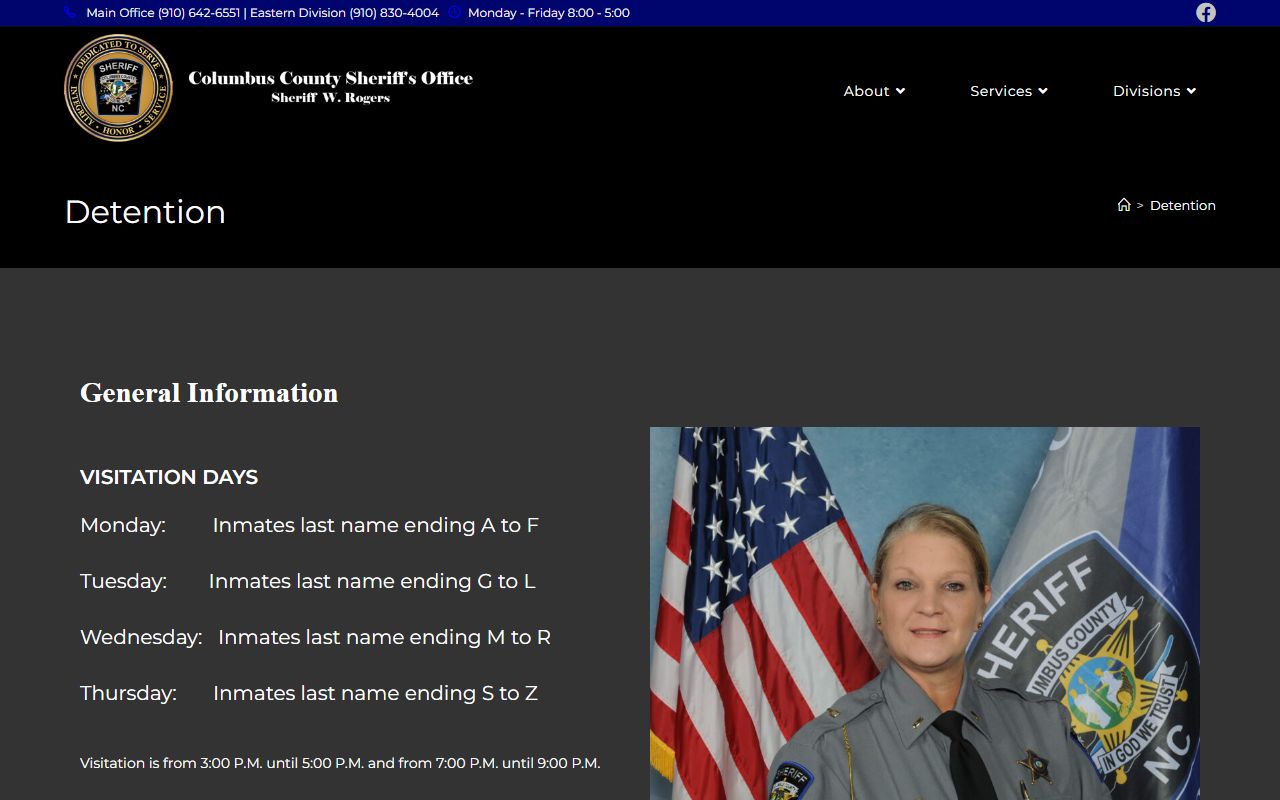 Columbus County Sheriff detention center for recent arrests