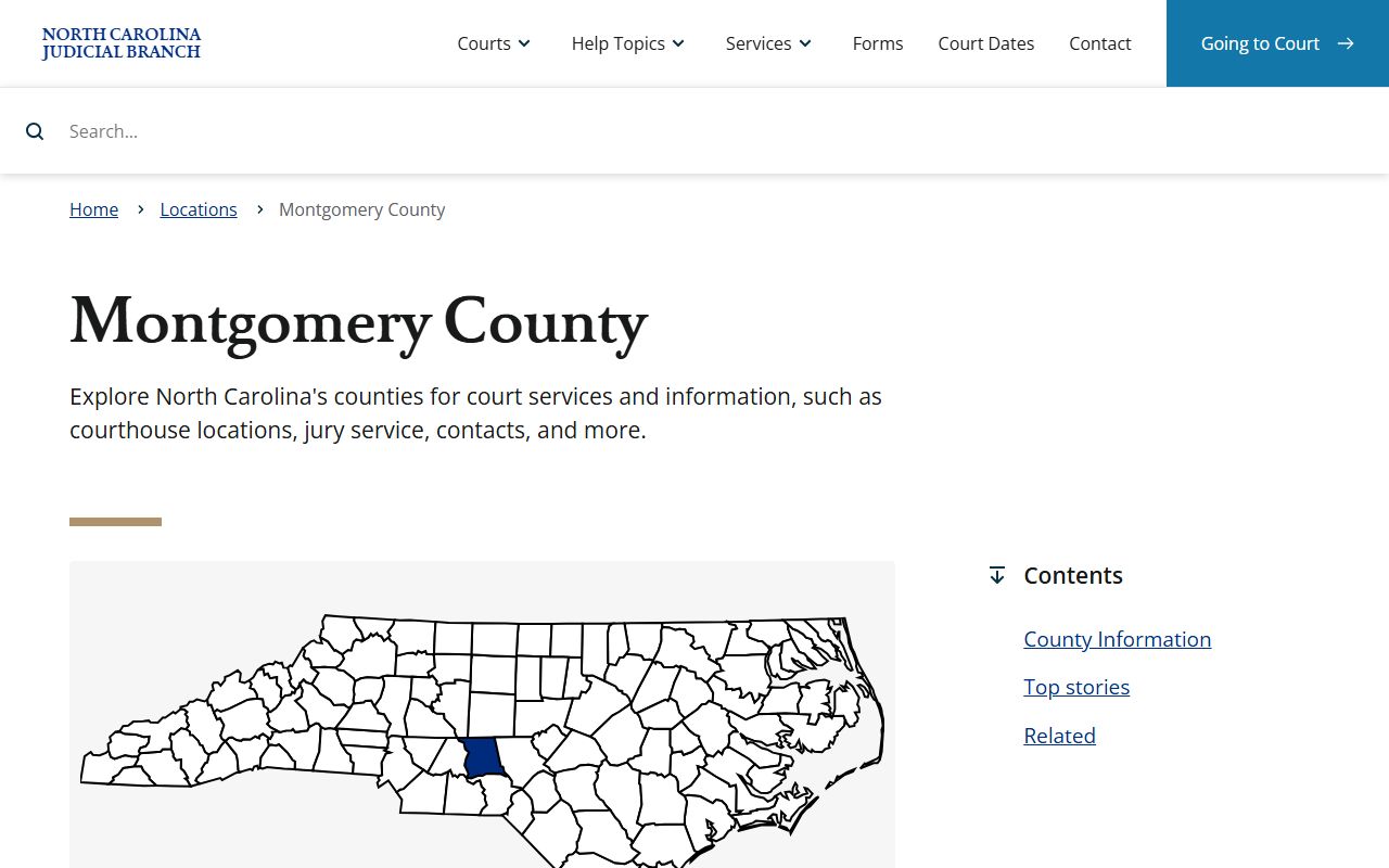 Montgomery County Clerk of Court records in Troy NC